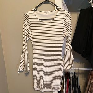 Tight dress with black stripes